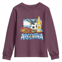 Argentine Pride Soccer And Beer Youth Sweatshirt Football Fan Graphic