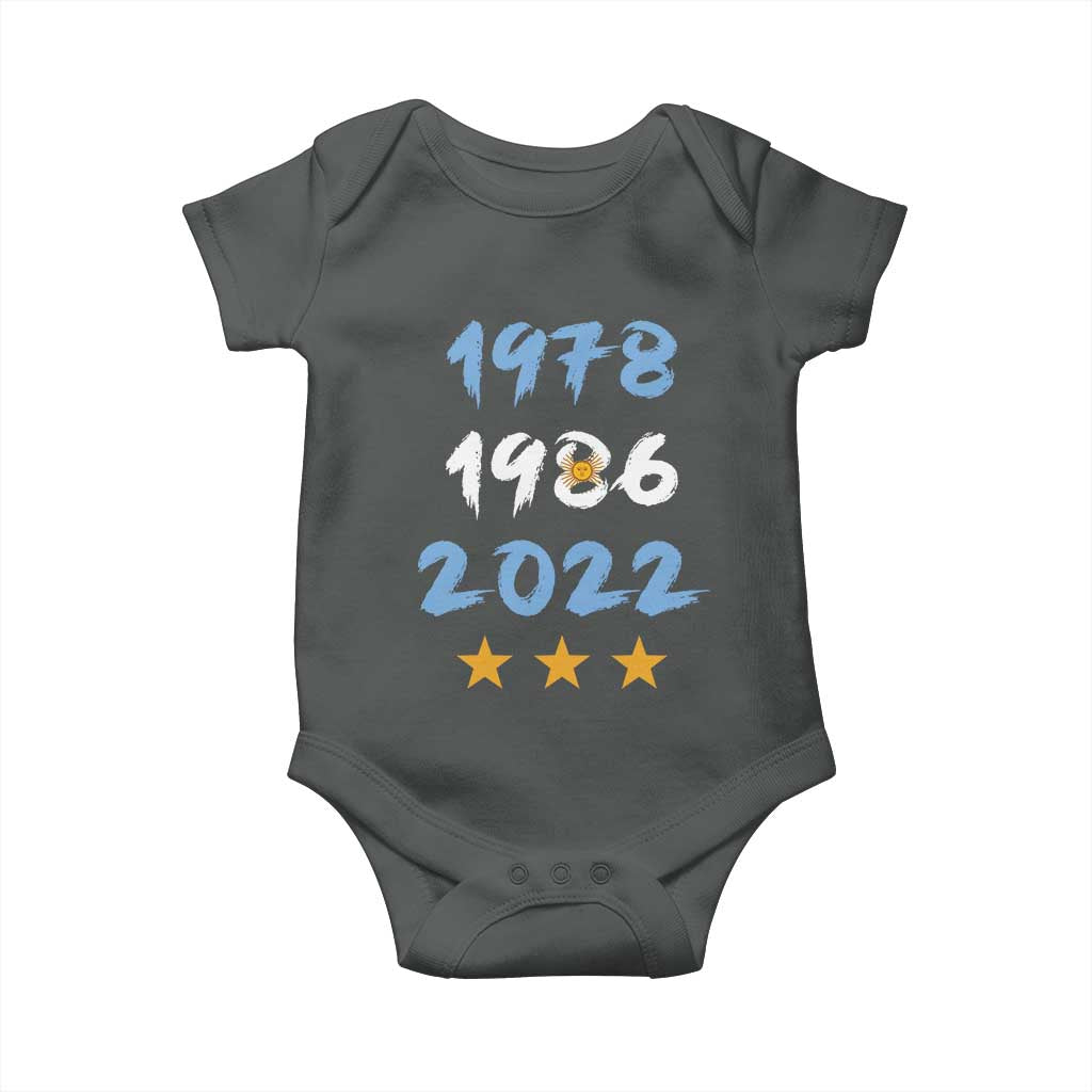 Argentina 3 Stars Champions Baby Onesie 1978 1986 2022 Football Pride