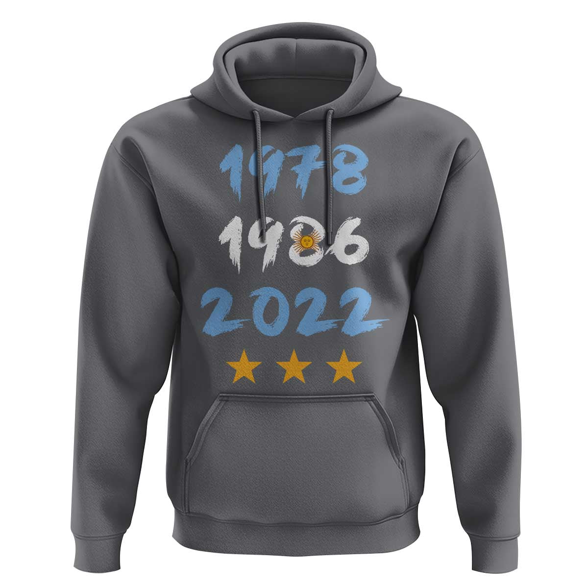 Argentina 3 Stars Champions Hoodie 1978 1986 2022 Football Pride