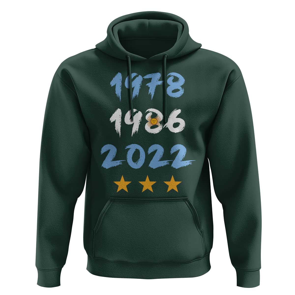 Argentina 3 Stars Champions Hoodie 1978 1986 2022 Football Pride