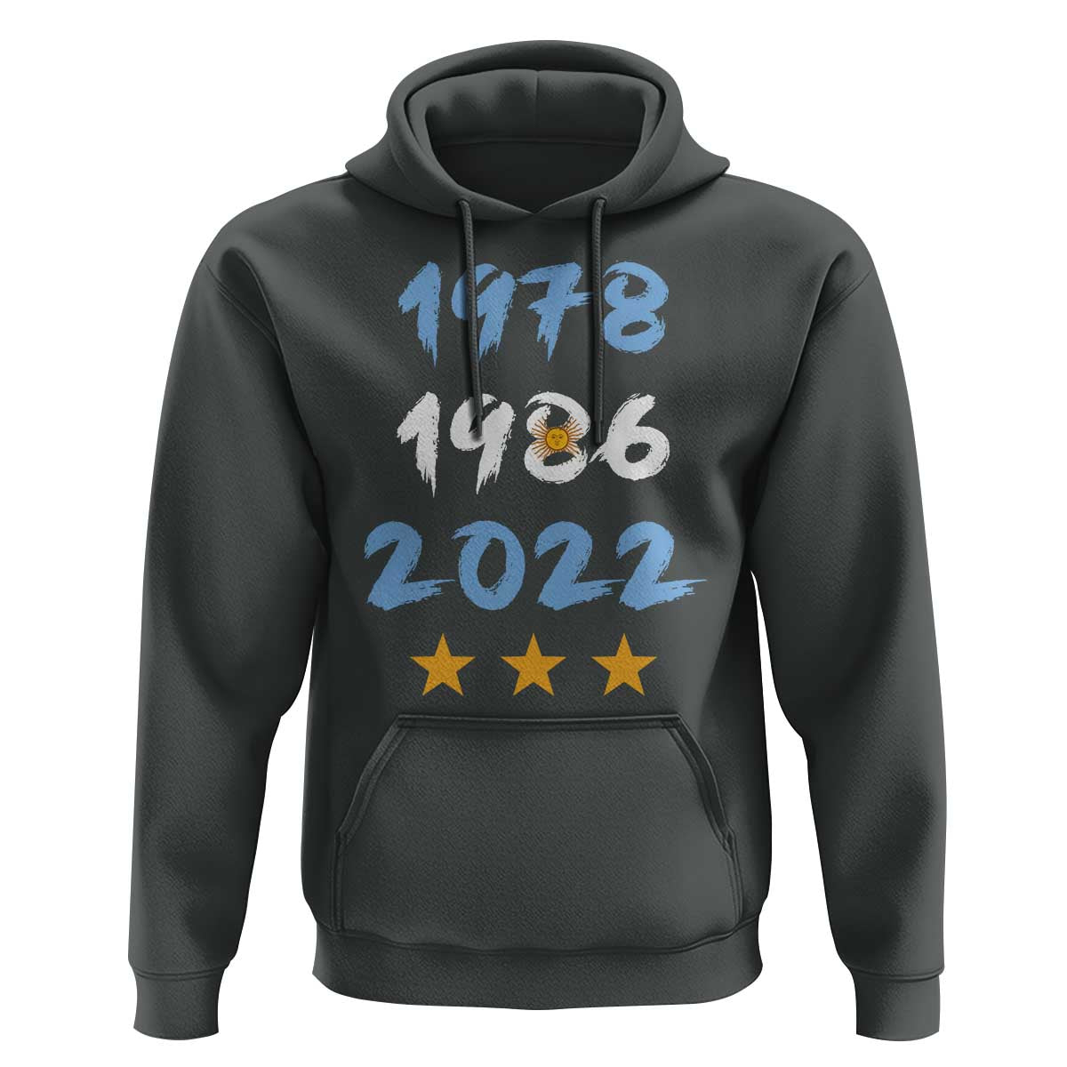 Argentina 3 Stars Champions Hoodie 1978 1986 2022 Football Pride