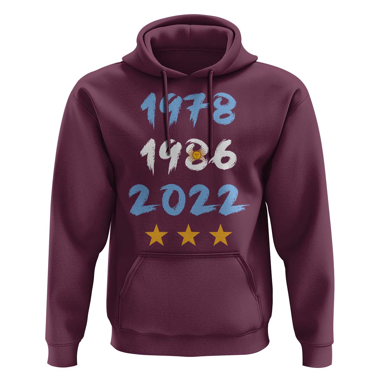 Argentina 3 Stars Champions Hoodie 1978 1986 2022 Football Pride
