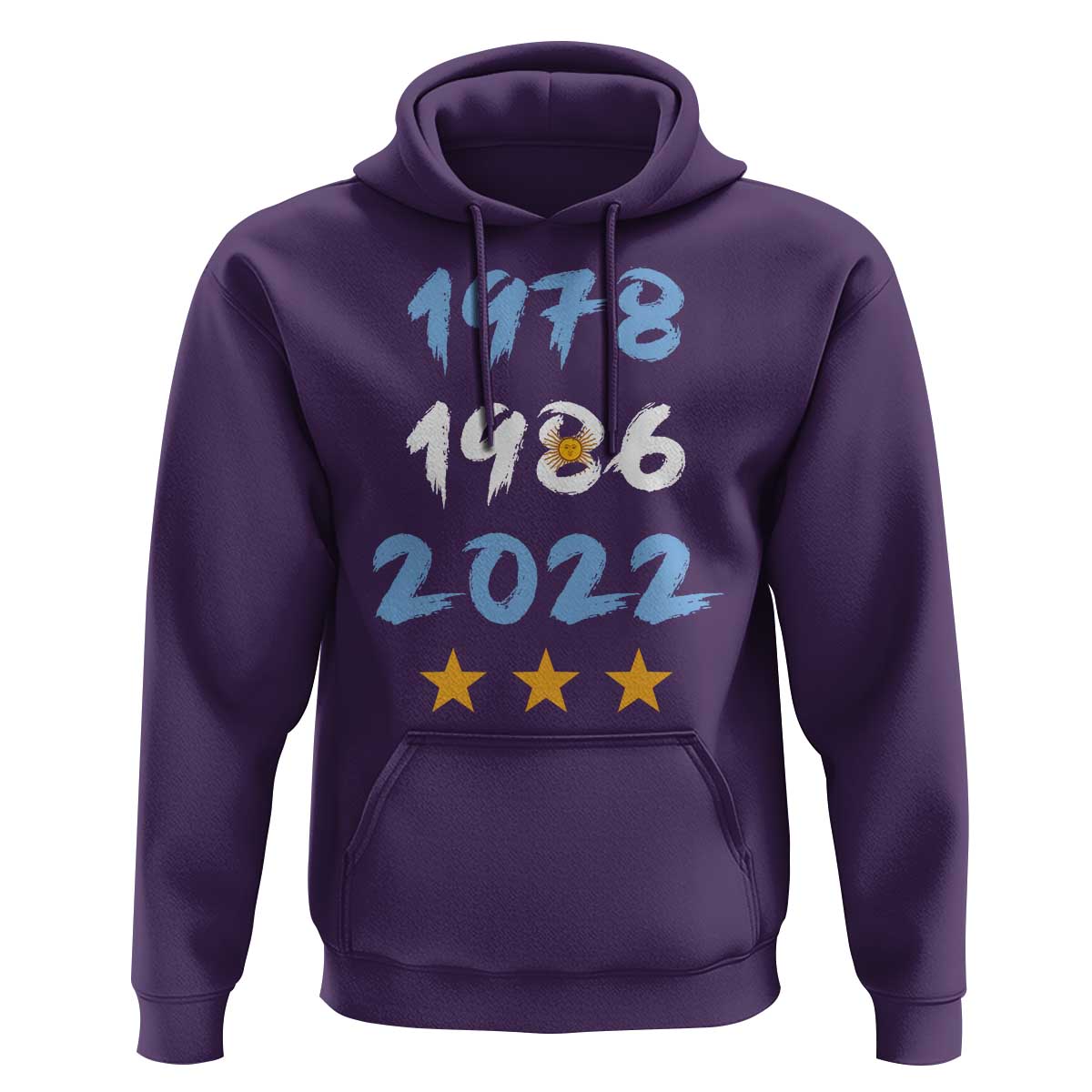 Argentina 3 Stars Champions Hoodie 1978 1986 2022 Football Pride