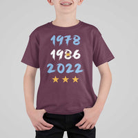 Argentina 3 Stars Champions T Shirt For Kid 1978 1986 2022 Football Pride
