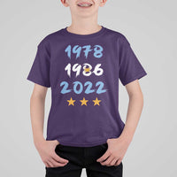 Argentina 3 Stars Champions T Shirt For Kid 1978 1986 2022 Football Pride