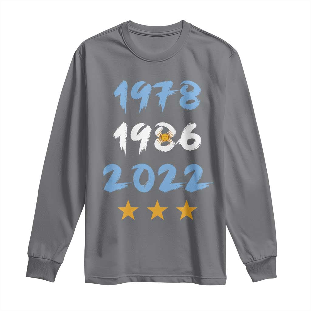 Argentina 3 Stars Champions Long Sleeve Shirt 1978 1986 2022 Football Pride