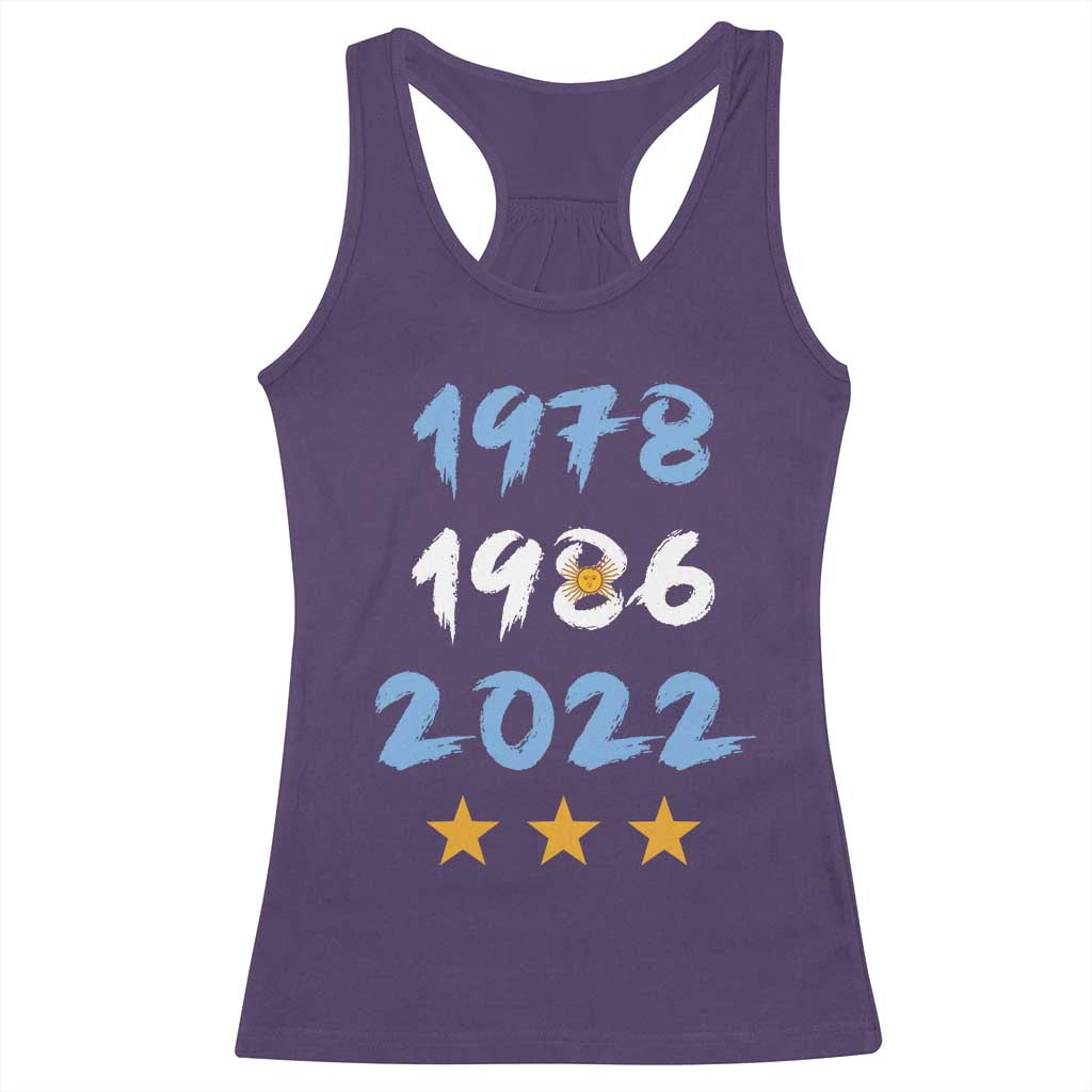 Argentina 3 Stars Champions Racerback Tank Top 1978 1986 2022 Football Pride