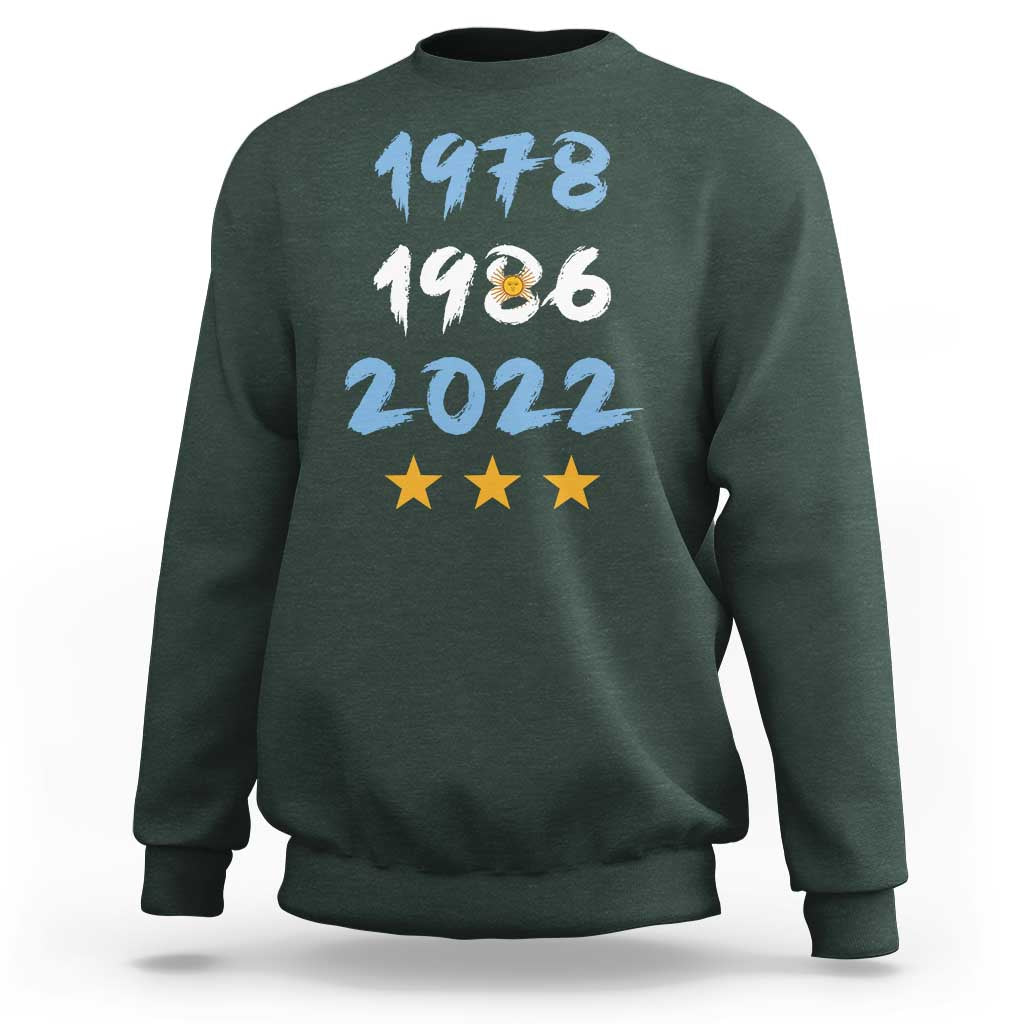 Argentina 3 Stars Champions Sweatshirt 1978 1986 2022 Football Pride