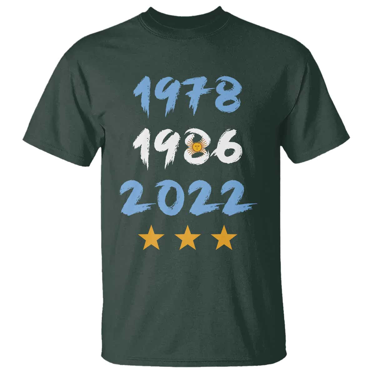 Argentina 3 Stars Champions T Shirt 1978 1986 2022 Football Pride