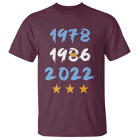 Argentina 3 Stars Champions T Shirt 1978 1986 2022 Football Pride