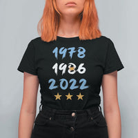 Argentina 3 Stars Champions T Shirt For Women 1978 1986 2022 Football Pride