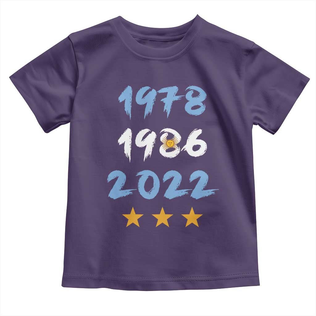 Argentina 3 Stars Champions Toddler T Shirt 1978 1986 2022 Football Pride