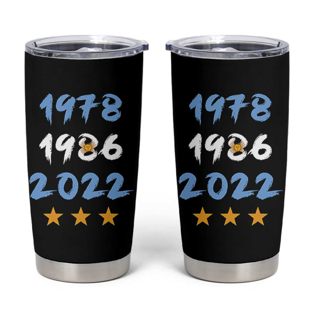 Argentina 3 Stars Champions Tumbler Cup 1978 1986 2022 Football Pride