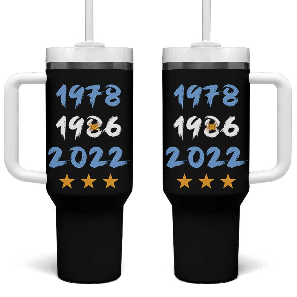 Argentina 3 Stars Champions Tumbler With Handle 1978 1986 2022 Football Pride
