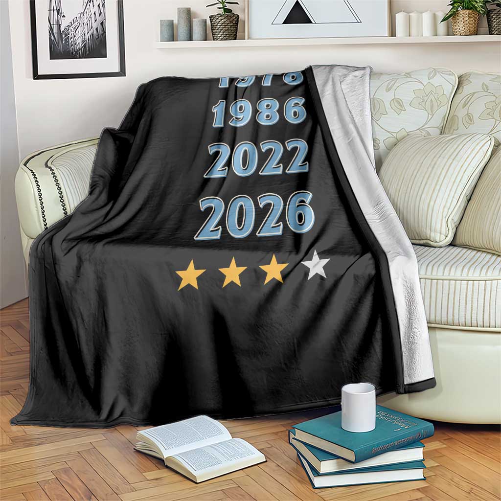 Argentina Flag Pride Soccer Throw Blanket 1978 1986 2022 Future Fourth Star