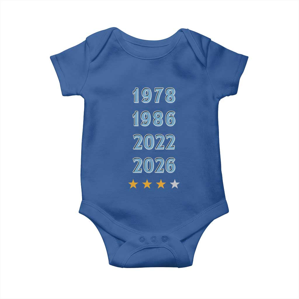Argentina Flag Pride Soccer Baby Onesie 1978 1986 2022 Future Fourth Star