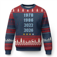 Argentina Flag Pride Soccer Ugly Christmas Sweater 1978 1986 2022 Future Fourth Star