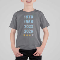 Argentina Flag Pride Soccer T Shirt For Kid 1978 1986 2022 Future Fourth Star