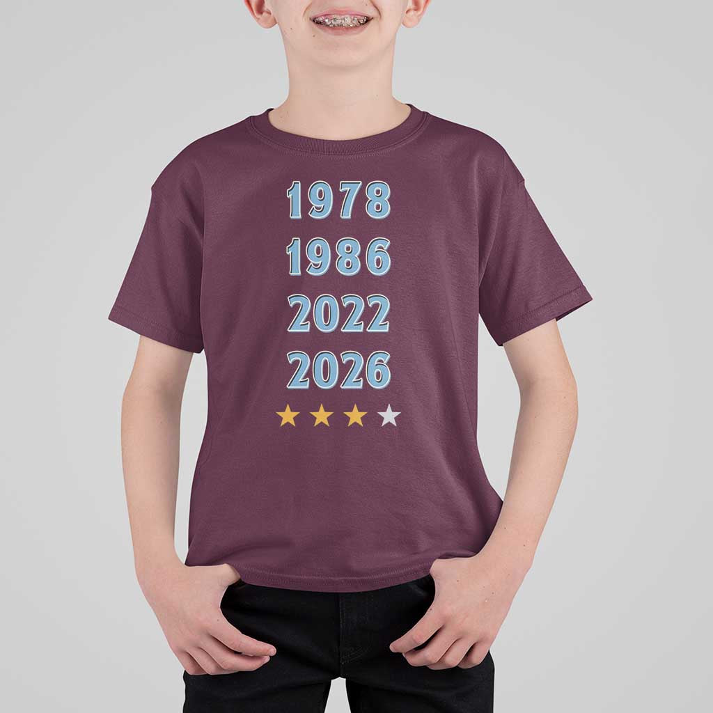 Argentina Flag Pride Soccer T Shirt For Kid 1978 1986 2022 Future Fourth Star