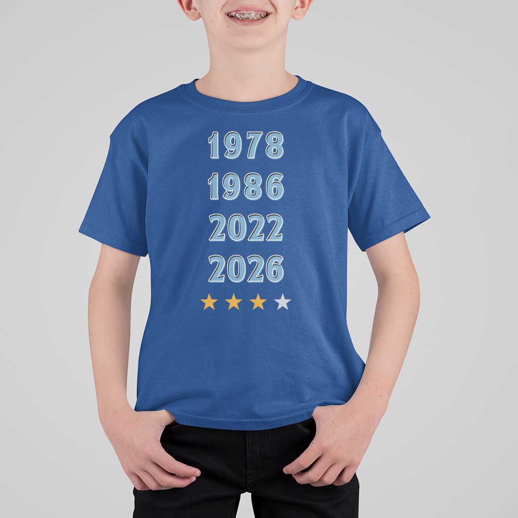 Argentina Flag Pride Soccer T Shirt For Kid 1978 1986 2022 Future Fourth Star