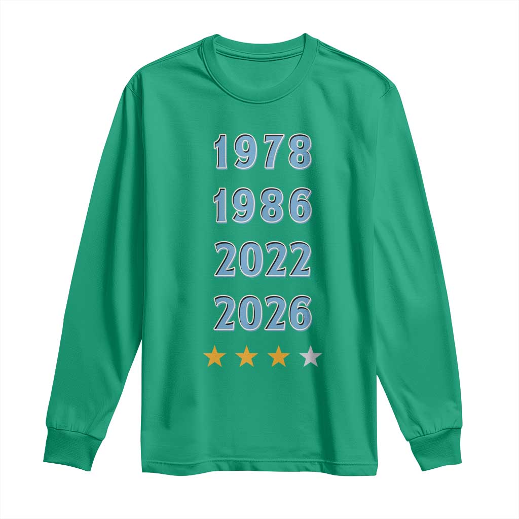 Argentina Flag Pride Soccer Long Sleeve Shirt 1978 1986 2022 Future Fourth Star