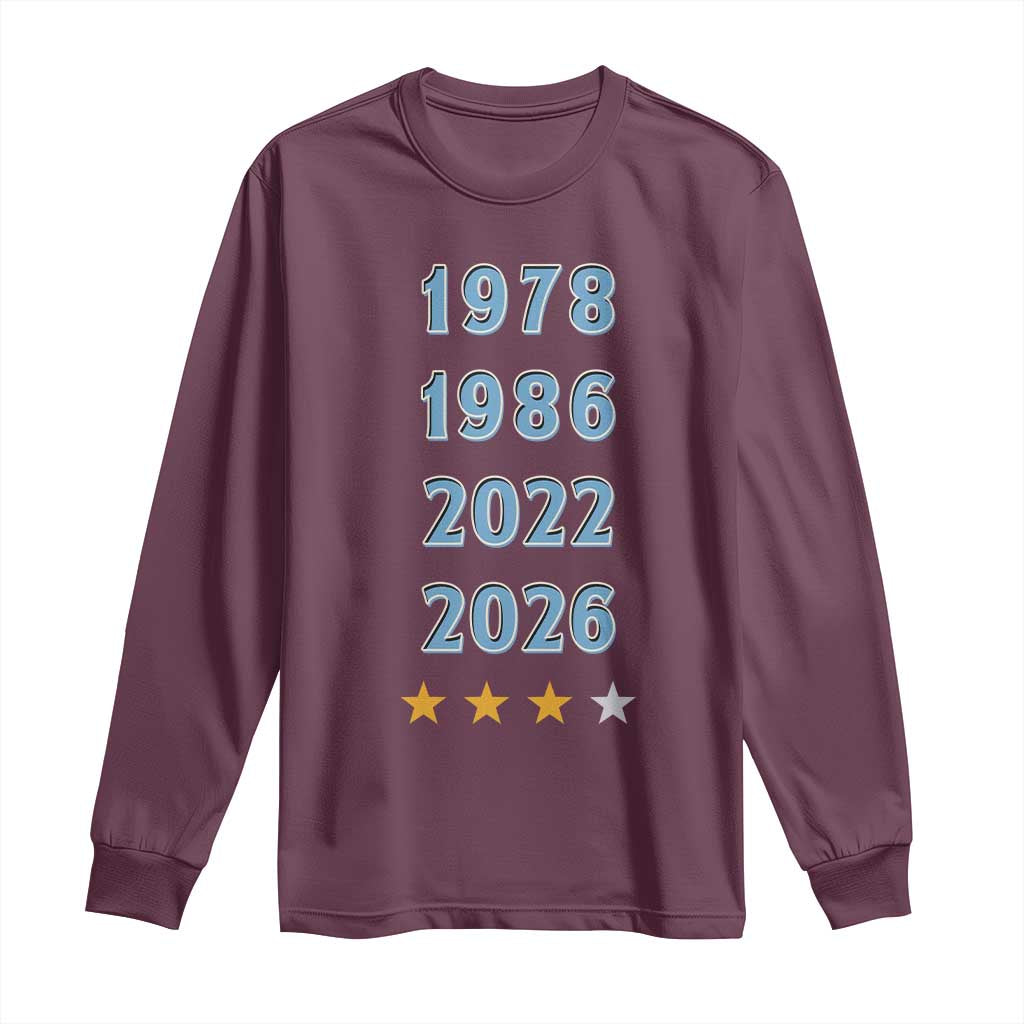 Argentina Flag Pride Soccer Long Sleeve Shirt 1978 1986 2022 Future Fourth Star