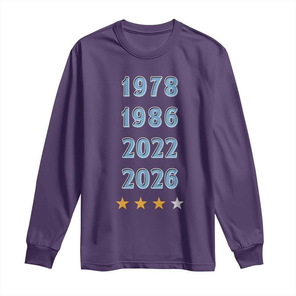 Argentina Flag Pride Soccer Long Sleeve Shirt 1978 1986 2022 Future Fourth Star