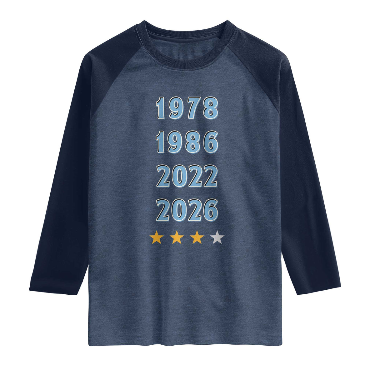 Argentina Flag Pride Soccer Raglan Shirt 1978 1986 2022 Future Fourth Star