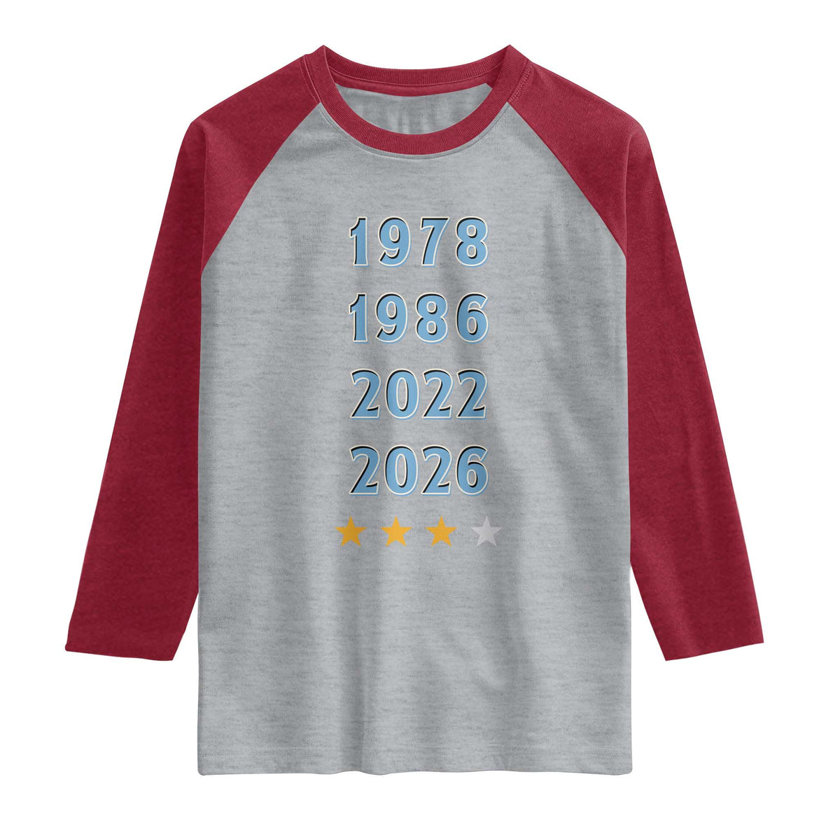Argentina Flag Pride Soccer Raglan Shirt 1978 1986 2022 Future Fourth Star