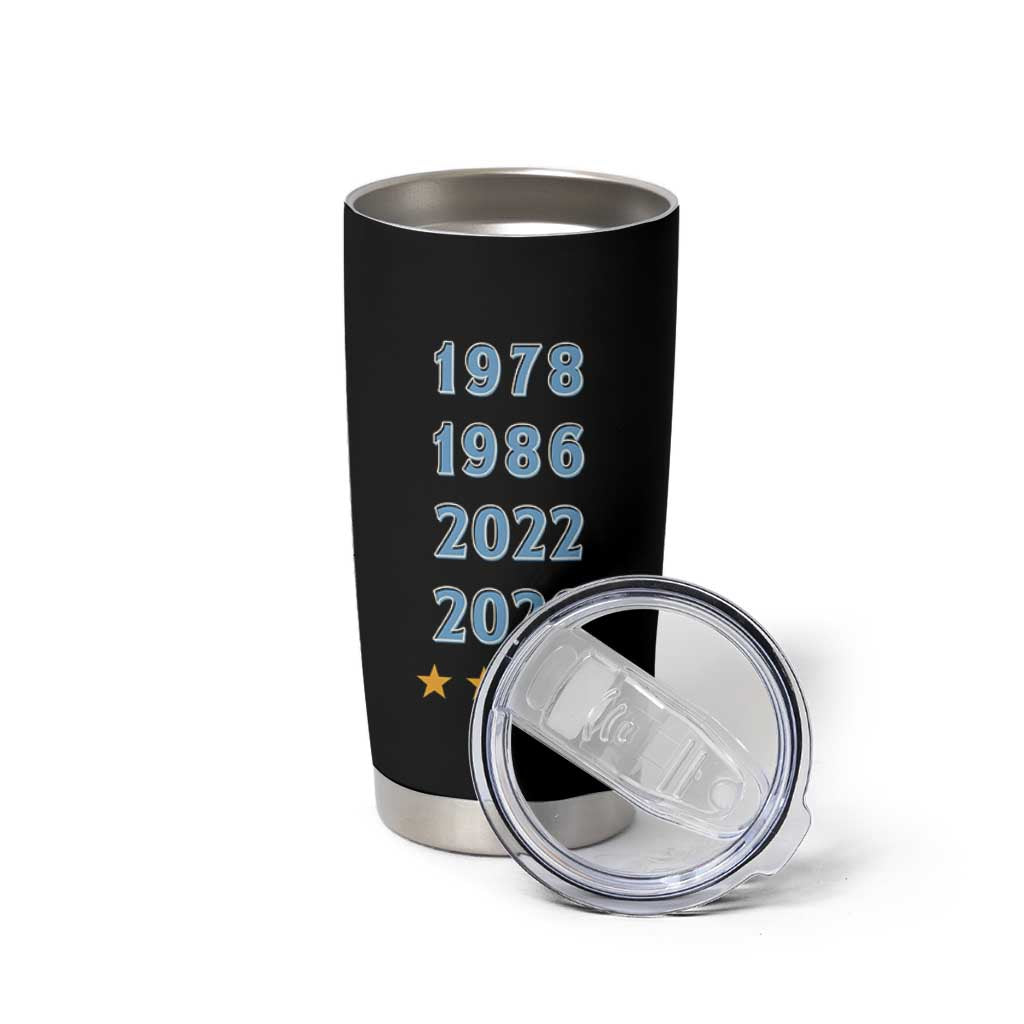 Argentina Flag Pride Soccer Tumbler Cup 1978 1986 2022 Future Fourth Star