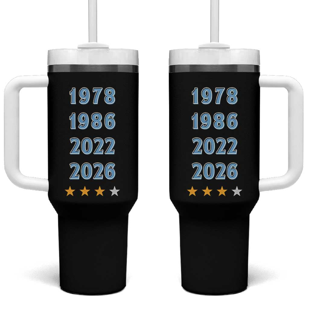 Argentina Flag Pride Soccer Tumbler With Handle 1978 1986 2022 Future Fourth Star