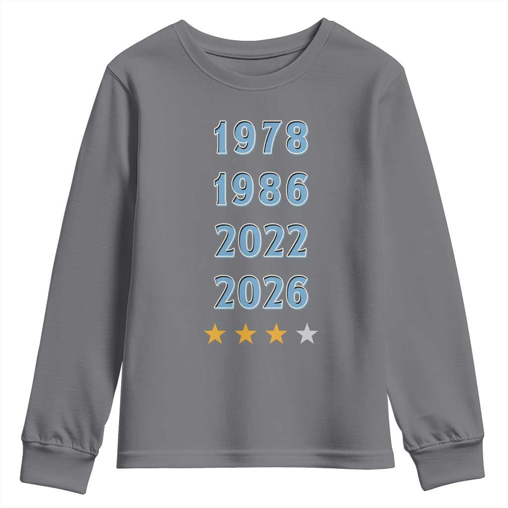 Argentina Flag Pride Soccer Youth Sweatshirt 1978 1986 2022 Future Fourth Star