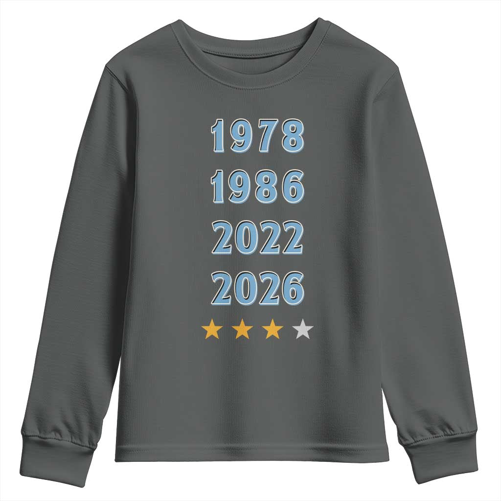 Argentina Flag Pride Soccer Youth Sweatshirt 1978 1986 2022 Future Fourth Star