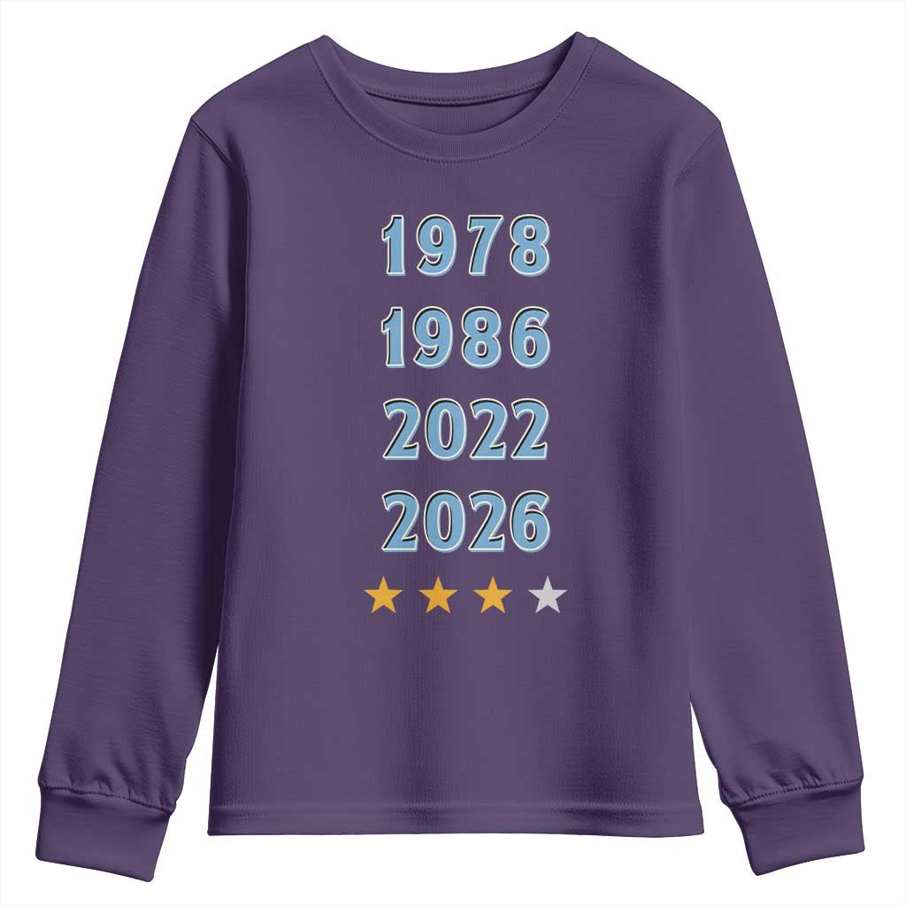 Argentina Flag Pride Soccer Youth Sweatshirt 1978 1986 2022 Future Fourth Star