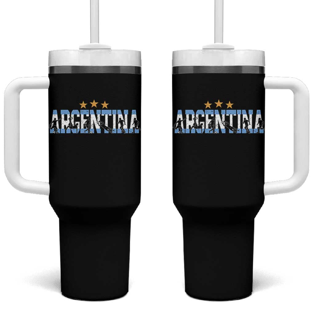 Proud Argentina Futbol Supporter National Pride Gift Tumbler With Handle