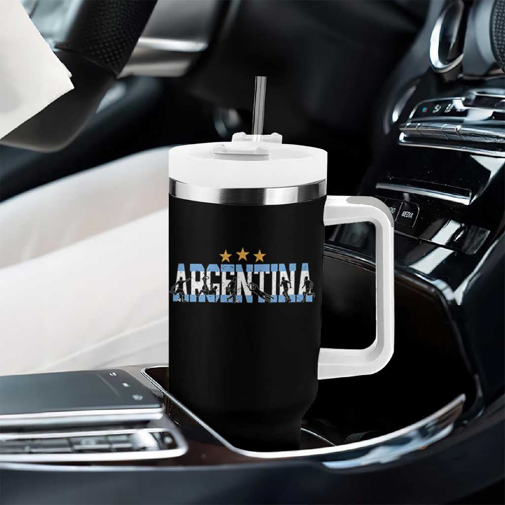 Proud Argentina Futbol Supporter National Pride Gift Tumbler With Handle