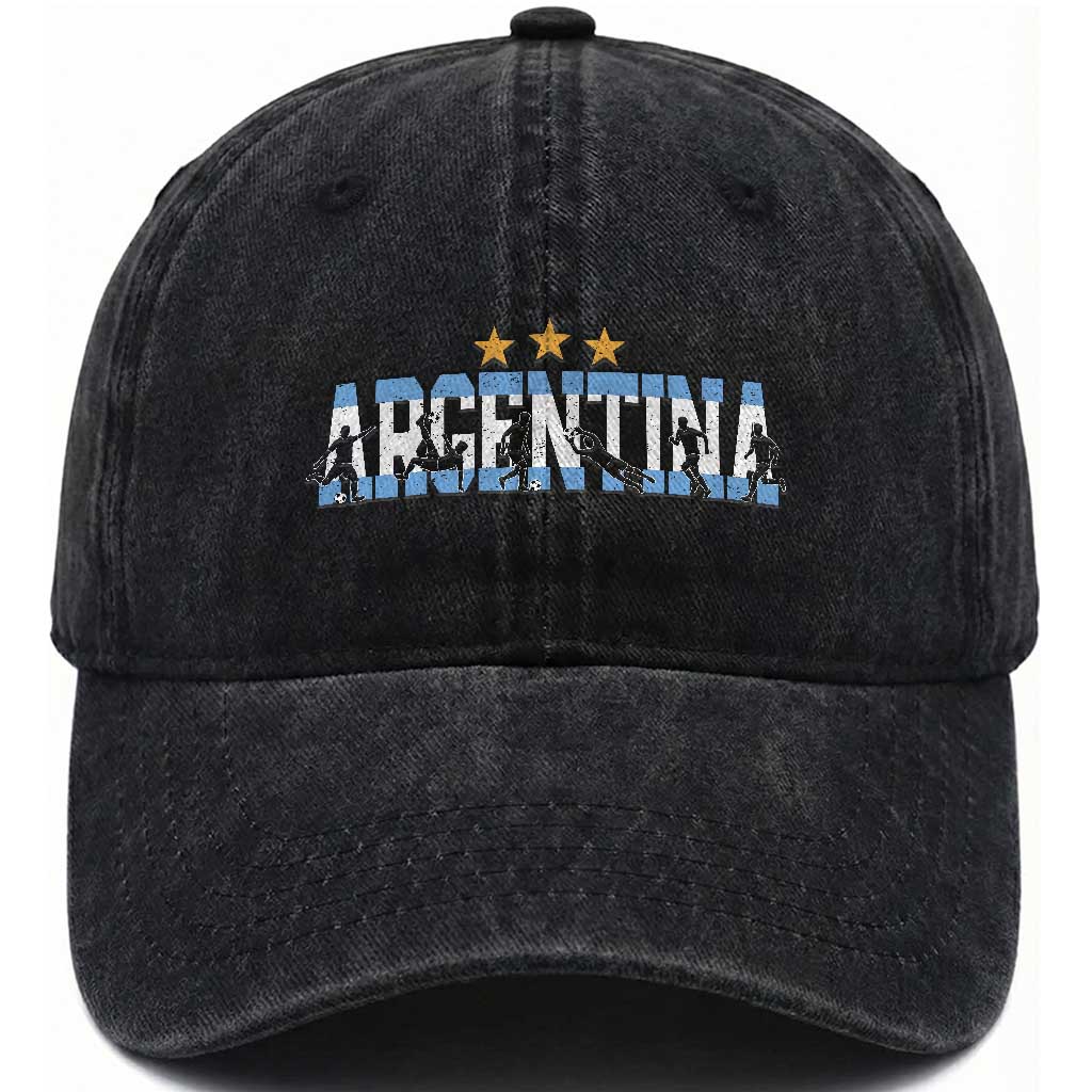 Proud Argentina Futbol Supporter National Pride Gift Washed Cotton Baseball Cap
