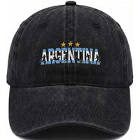 Proud Argentina Futbol Supporter National Pride Gift Washed Cotton Baseball Cap