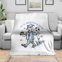 Funny Goat Football Lover Throw Blanket Off To Watch Argentina Soccer 2026