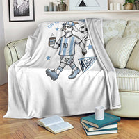Funny Goat Football Lover Throw Blanket Off To Watch Argentina Soccer 2026