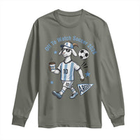 Funny Goat Football Lover Long Sleeve Shirt Off To Watch Argentina Soccer 2026