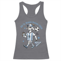 Funny Goat Football Lover Racerback Tank Top Off To Watch Argentina Soccer 2026