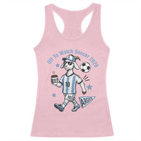 Funny Goat Football Lover Racerback Tank Top Off To Watch Argentina Soccer 2026