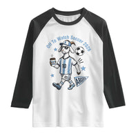 Funny Goat Football Lover Raglan Shirt Off To Watch Argentina Soccer 2026