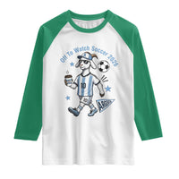 Funny Goat Football Lover Raglan Shirt Off To Watch Argentina Soccer 2026