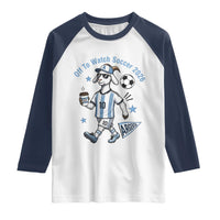 Funny Goat Football Lover Raglan Shirt Off To Watch Argentina Soccer 2026