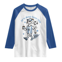 Funny Goat Football Lover Raglan Shirt Off To Watch Argentina Soccer 2026