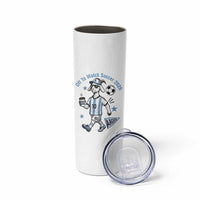 Funny Goat Football Lover Skinny Tumbler Off To Watch Argentina Soccer 2026