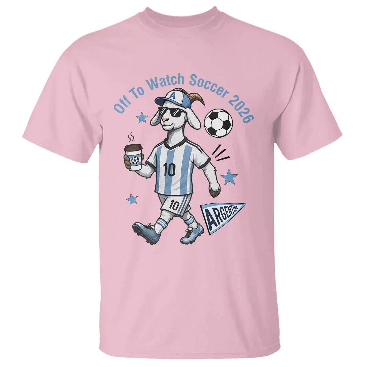 Funny Goat Football Lover T Shirt Off To Watch Argentina Soccer 2026