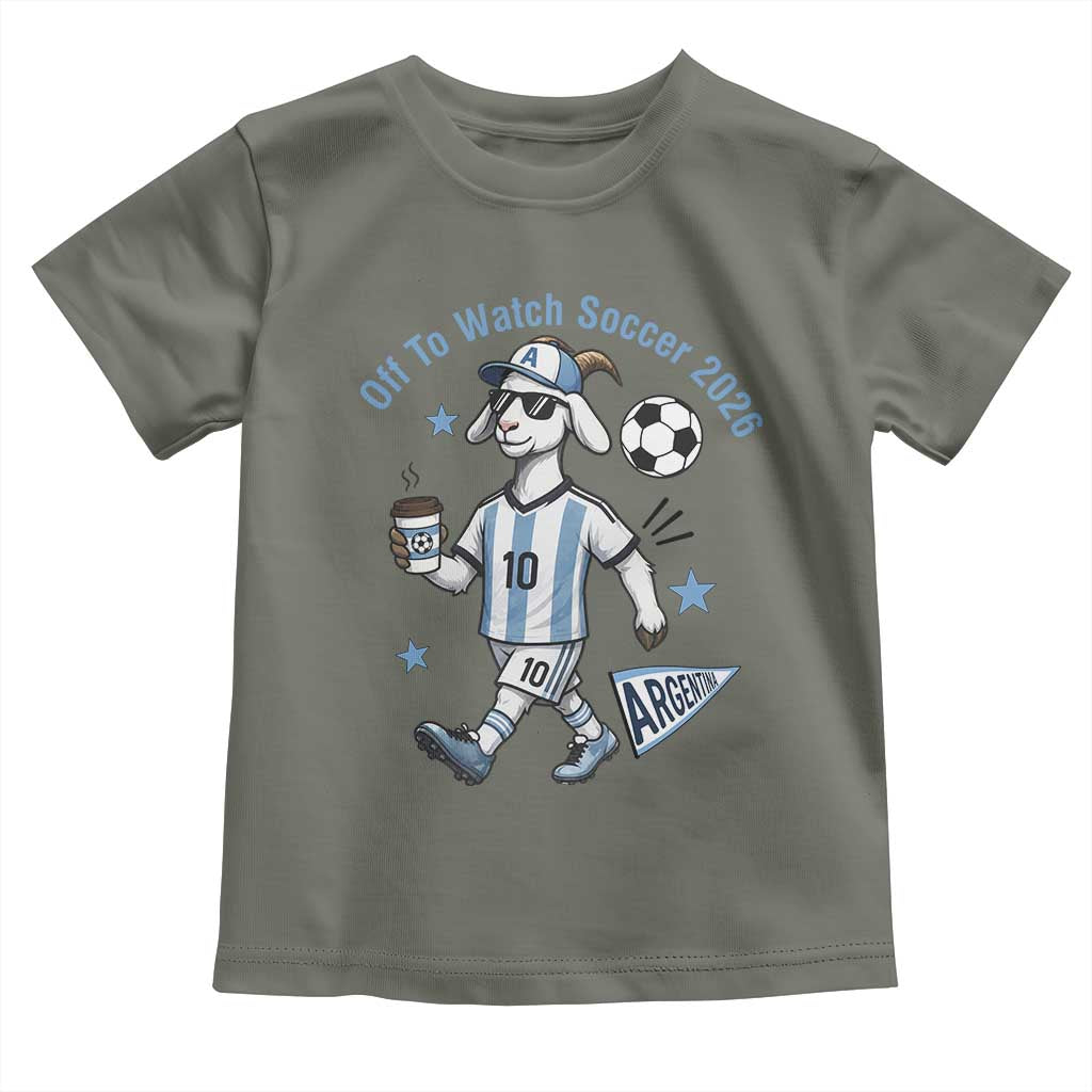 Funny Goat Football Lover Toddler T Shirt Off To Watch Argentina Soccer 2026